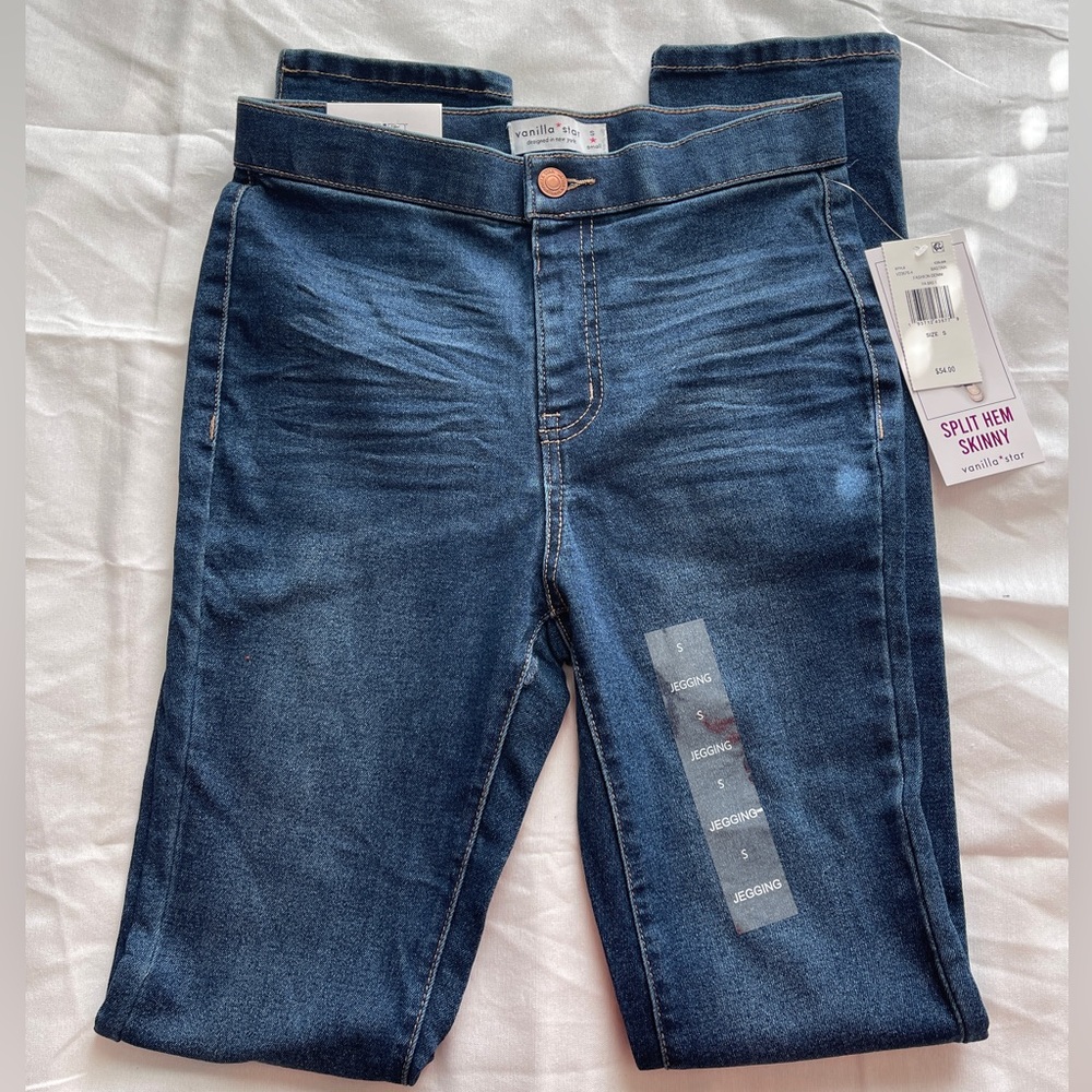 Ladies Vanilla Star Split hem skinny jeggings jeans Size Small (Juniors) NWT